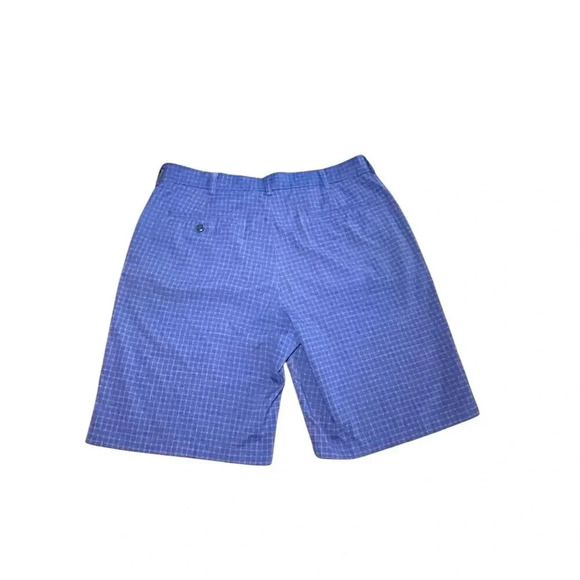 PGA Tour Men's Golf Shorts Size 34 Blue Check Chino Casual 5-Pocket - Picture 4 of 4